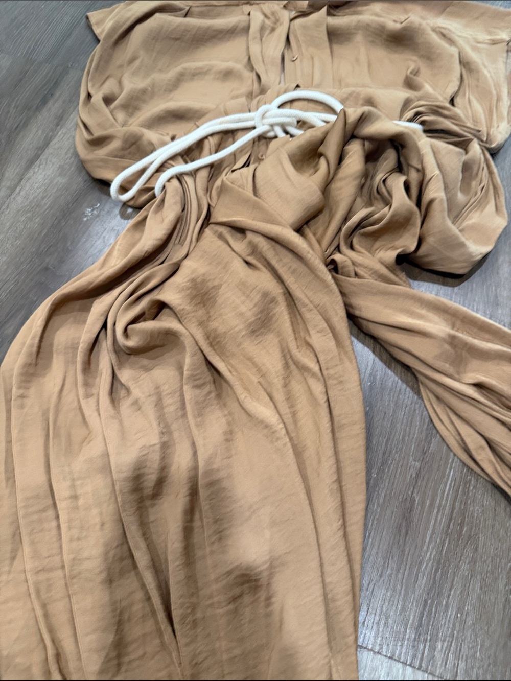 Zara Tan Button-Front Jumpsuit - Picture 8 of 11